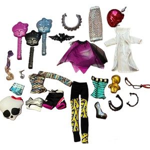 Monster High Doll Clothes Accessories Lot Cleo Clawdeen Lagoona Ghoulia Nefera